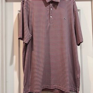 Izod Men's Polo Shirt in Red and White Stripes